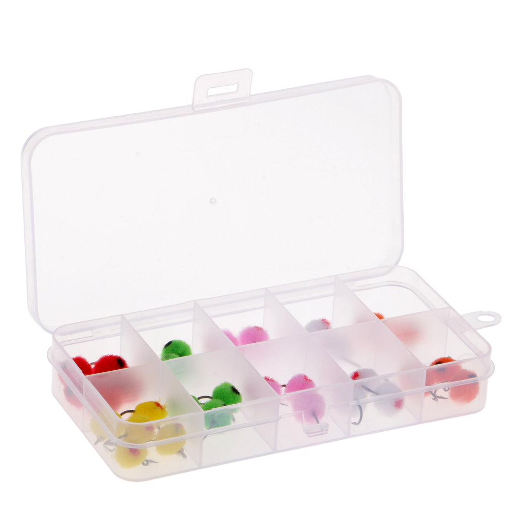 36pcs  #12 Glo Bug Fishing Egg Flies Salmon Trout Fly Fishing Flies Mixed 6 Colors For Fishing Lures Tackle