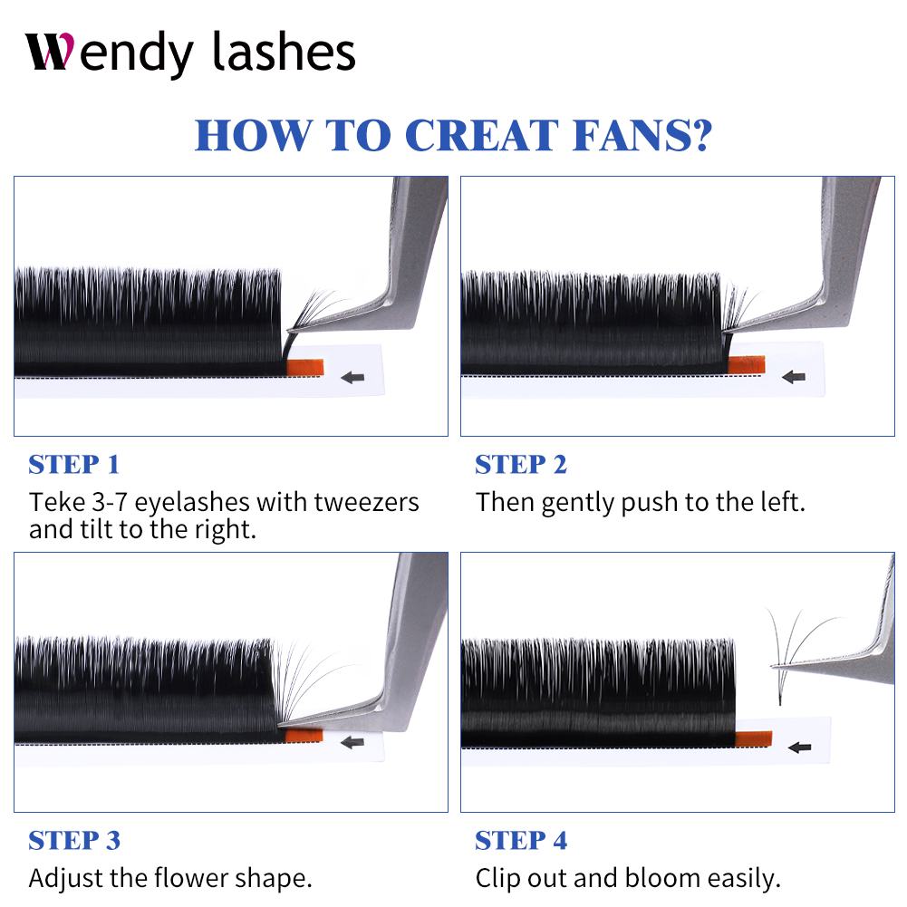 Best of Easy Fanning Volume Mega Eyelashes Extension Auto Flowering Rapid Blooming Fans Lash Wendy Lashes High Quality Supplier Natural Reviews & Tips - Image 5