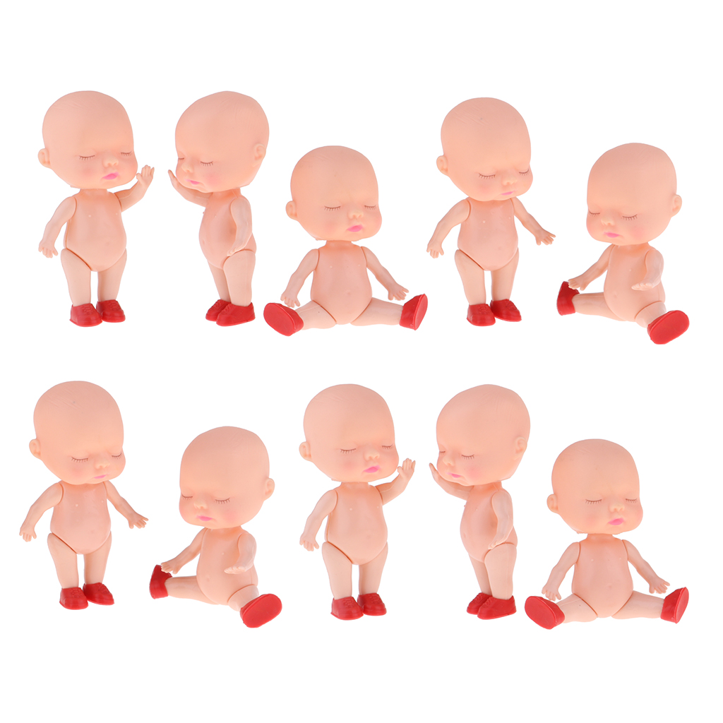 Realistic Newborn Doll Lovely Sleeping Baby Doll Nude Body Mold Bath Toys For Dolls House Miniature Action Figures 10 Pieces