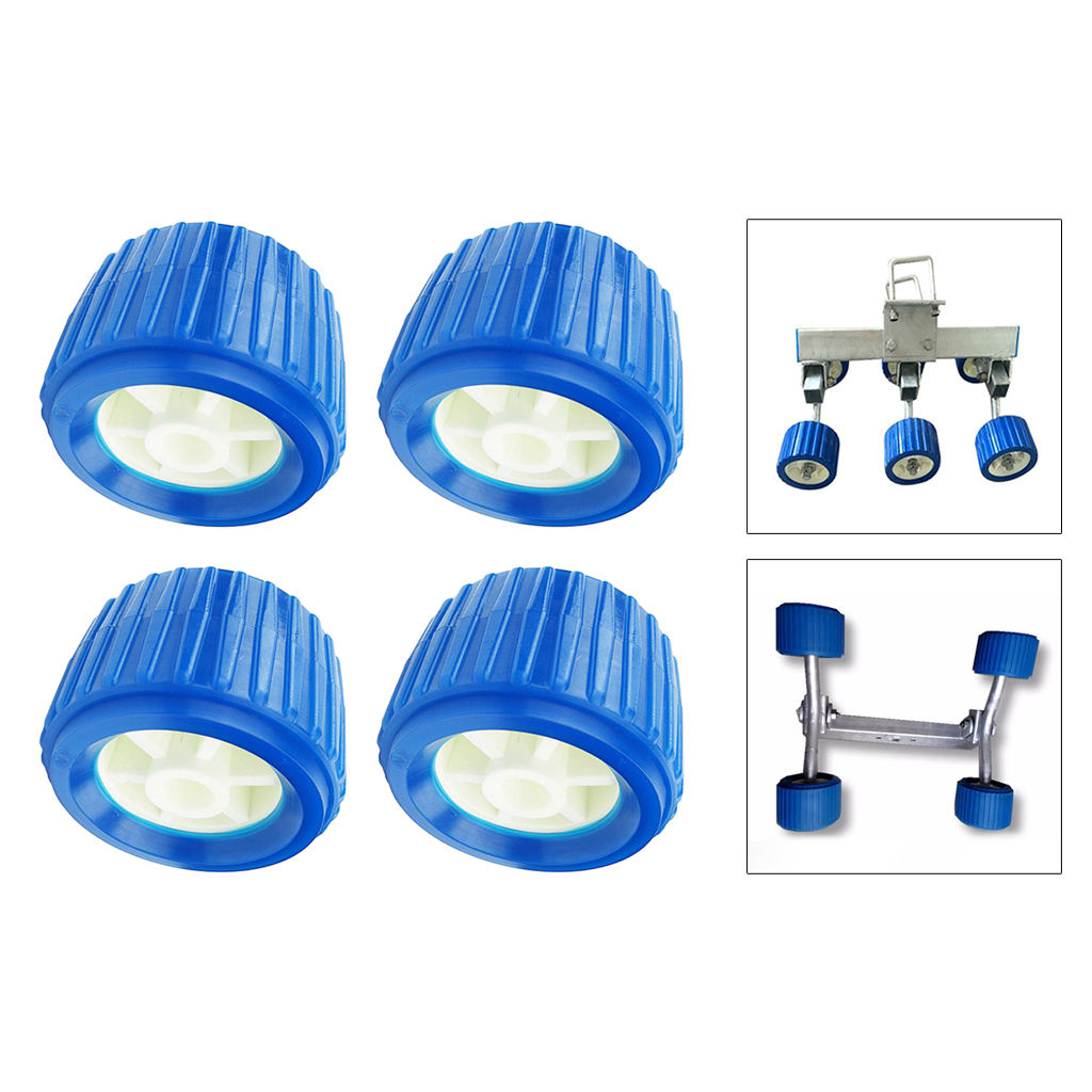 4 Pieces Boat Trailer Roller Marine Inflatable Ribbed Wobble Roller Kit