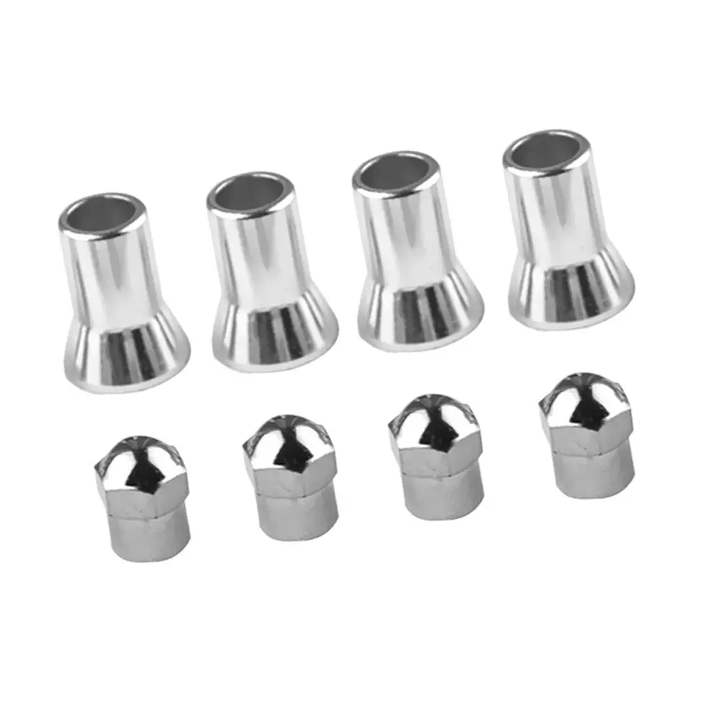 4 Sets Silver Chromed Plastic Car Truck Wheel TPMS Tire Air Valve Stem Dust Caps With Sleeve Cover Safety High Quality