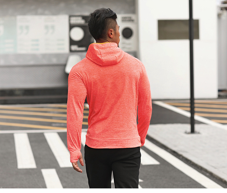 秋冬季男健身衣磨毛连帽卫衣运动上衣跑步外套