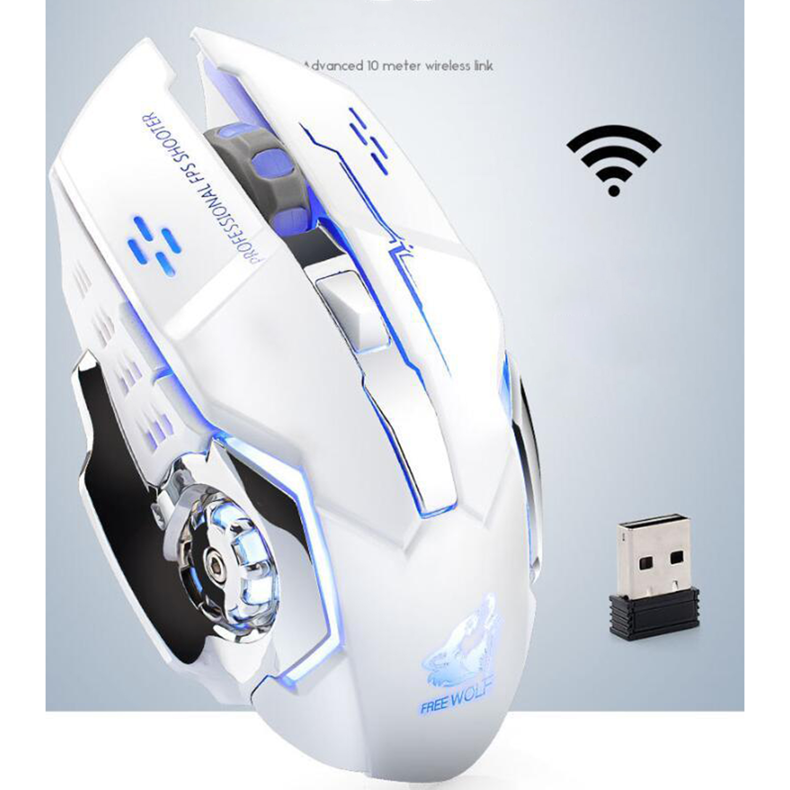 Gaming Wireless Breathing Light USB Computer Mice for Desktop Laptop Mouse Windows 7/8/10/XP Vista