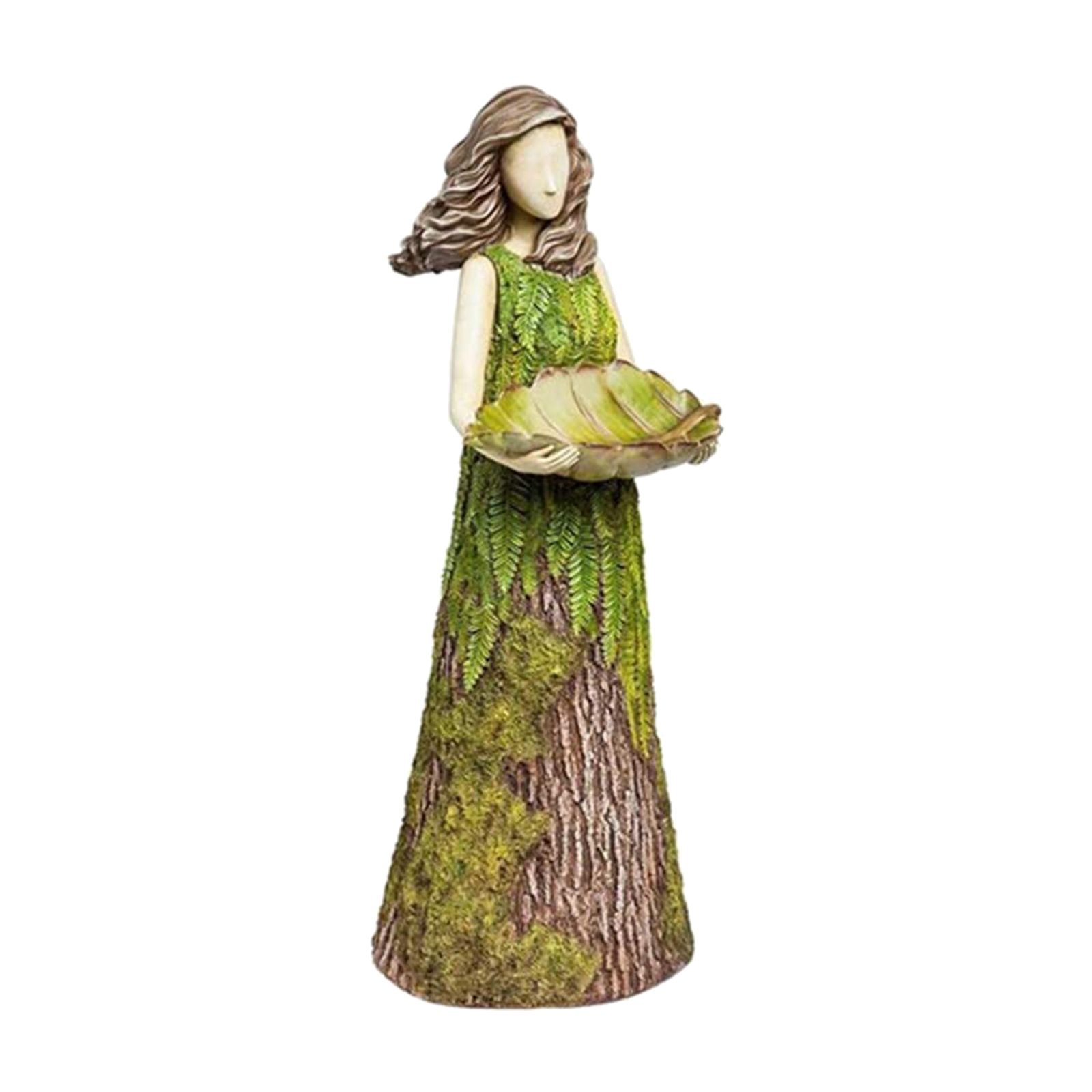 Sherwood Fern Fairy Statuary with Bird Feeder Ornament Outdoor Garden Statues 30 x 10cm