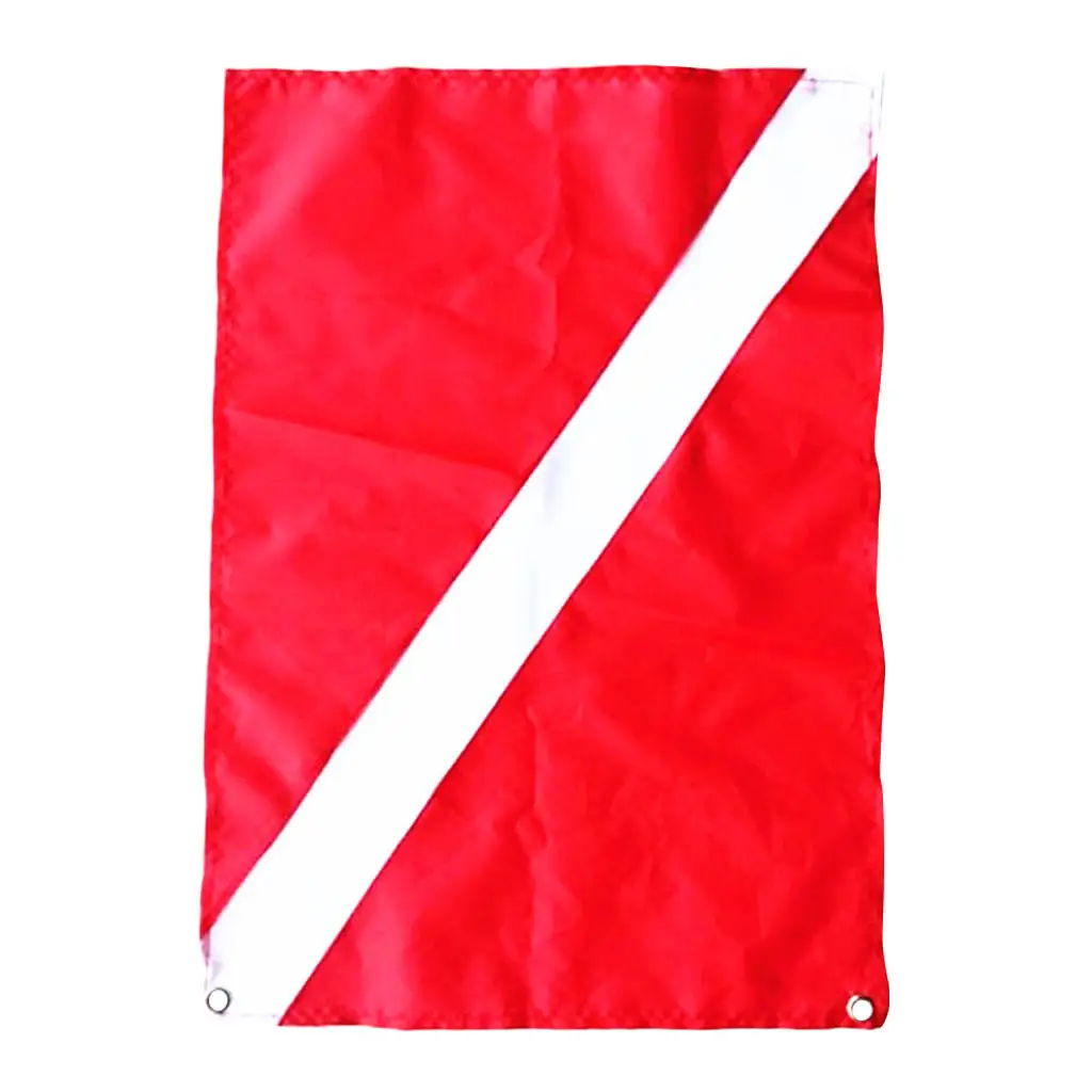 MagiDeal Heavy Duty Performance Red & White Polyester Diver Down Flag Scuba Diving Flag Kayak Boat Flag Safety Signal 50x35 cm
