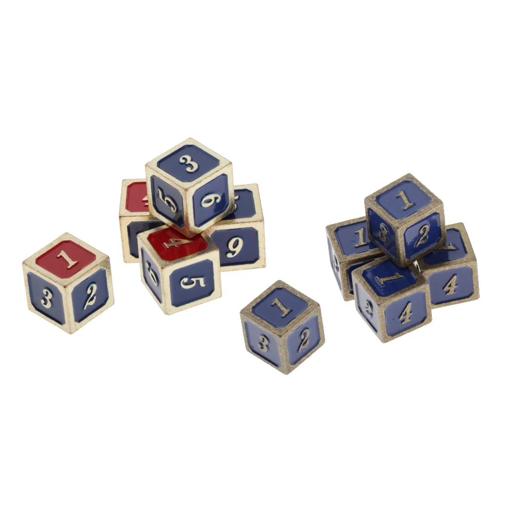 5pcs 6 Sided D6 Dice Gilt-edged Golden/Bronze Edge and Number for KTV Bar Board Game