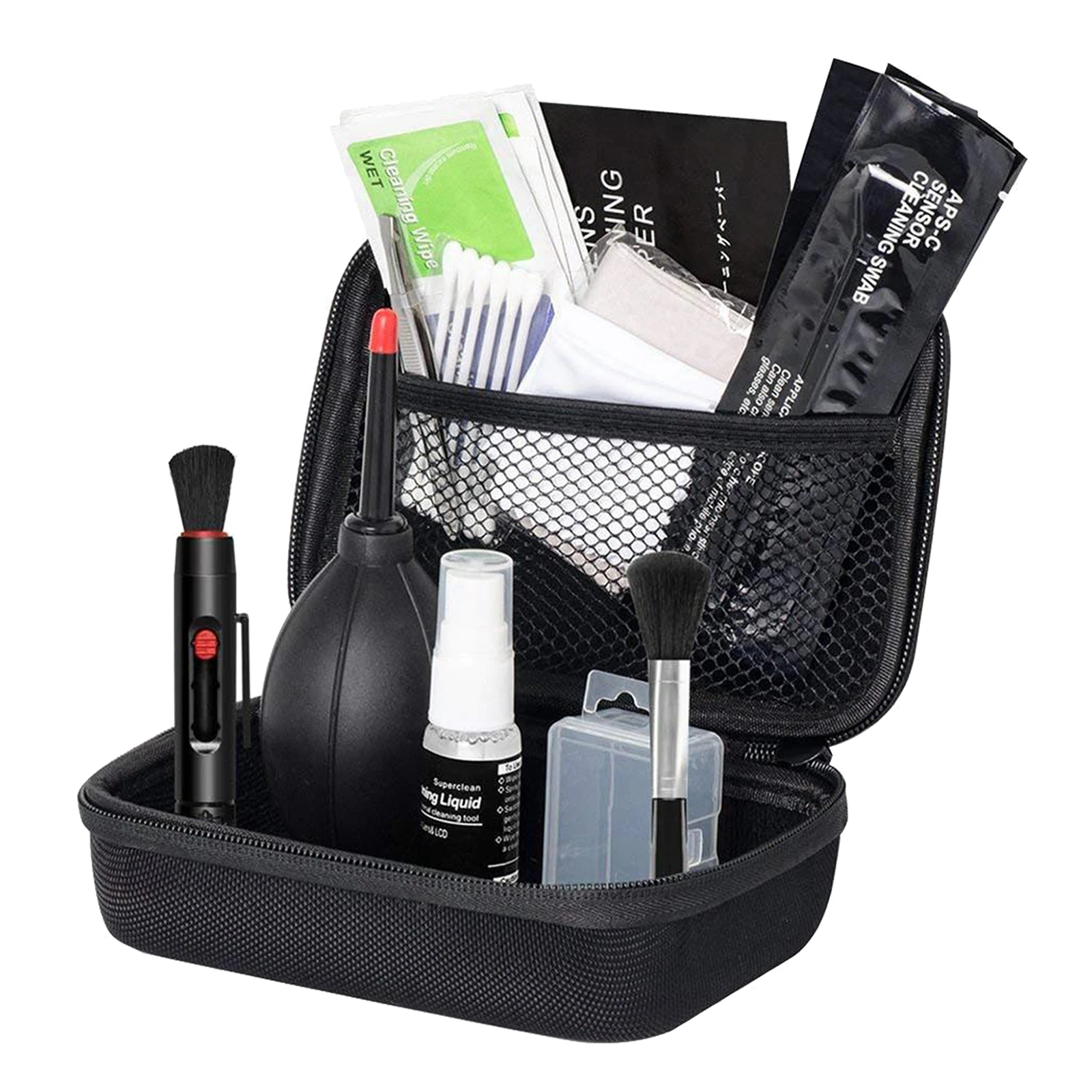 Camera Cleaning Kit for DSLR Cameras Cleaning Tools and Accessories with Carry Case + Traveling Pouch + Swabs + Lens Pen + Brush