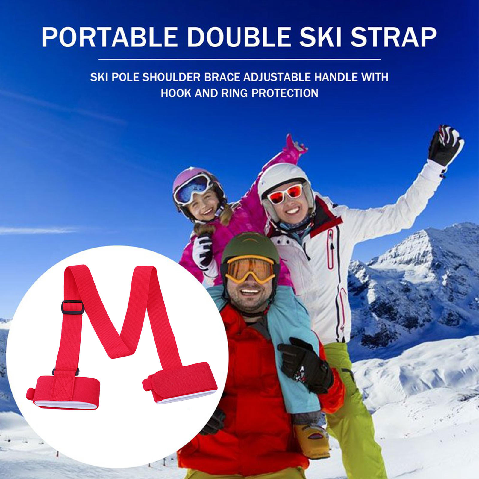 Ski Straps Adjustable Ski Wraps Easy Transportation Ski Gear Skiing Accessory Shoulder Sling for Snowboard Ski Women