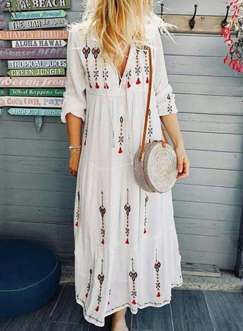 bohemian embroidered maxi dress