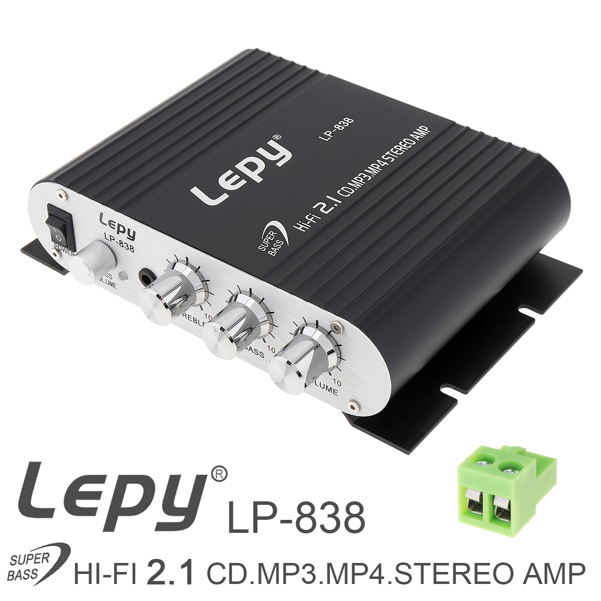 Автомобильный усилитель Lepy LP-838, 12 В, Hi-Fi 2,1, усилитель, радио, CD,  MP3, MP4, стерео, усилитель, басовые колонки, плеер для автомобиля и дома |  AliExpress