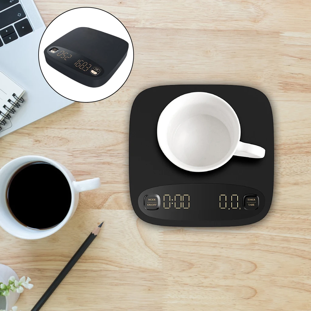 Household USB Rechargeable Hand-made Coffee Electronic Scale Smart Digital Display With Timing Function Kitchen Measuring Tool