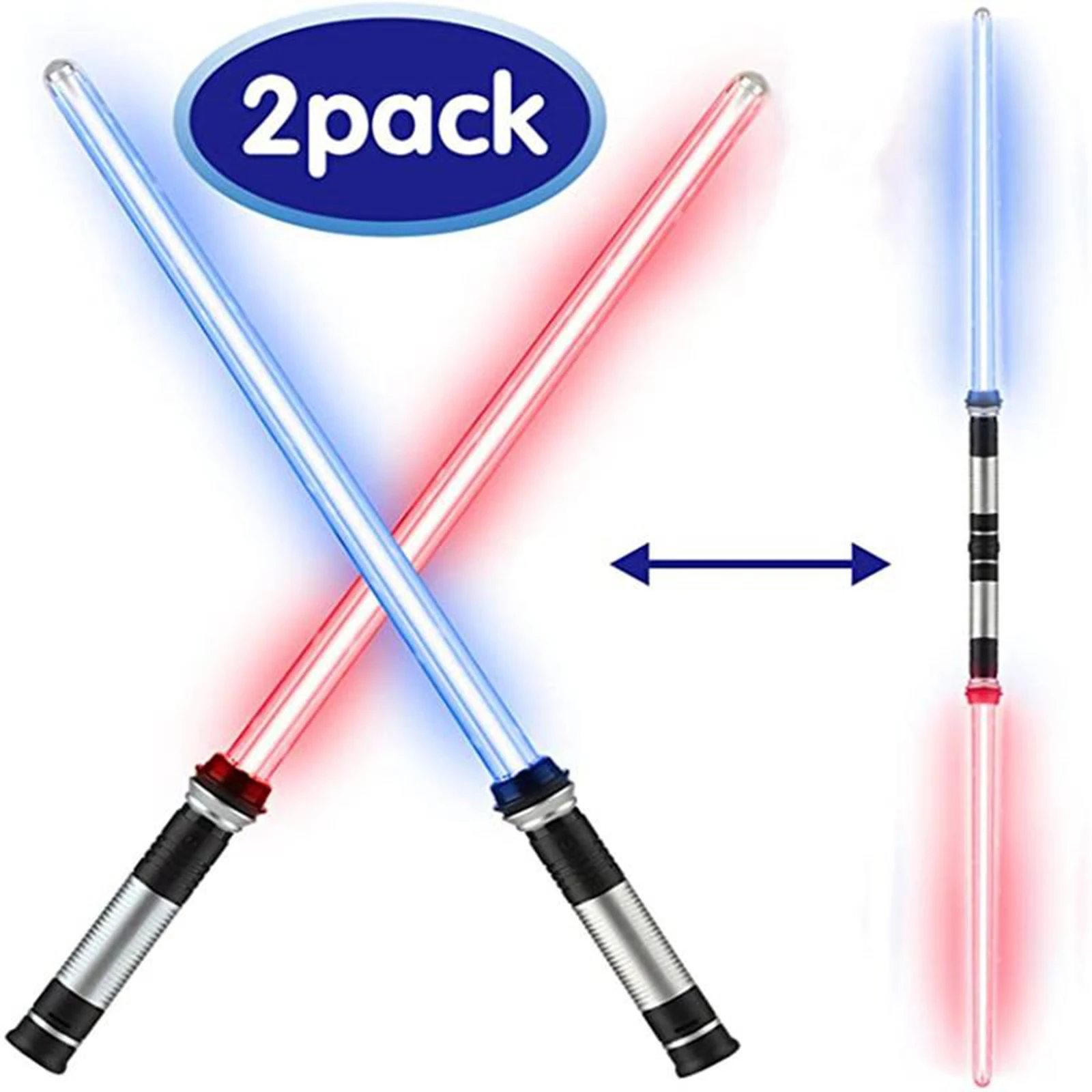 Flashing Lightsaber LED Light Up Sword War Toy 7 colors Changing w/ Sound Gifts
