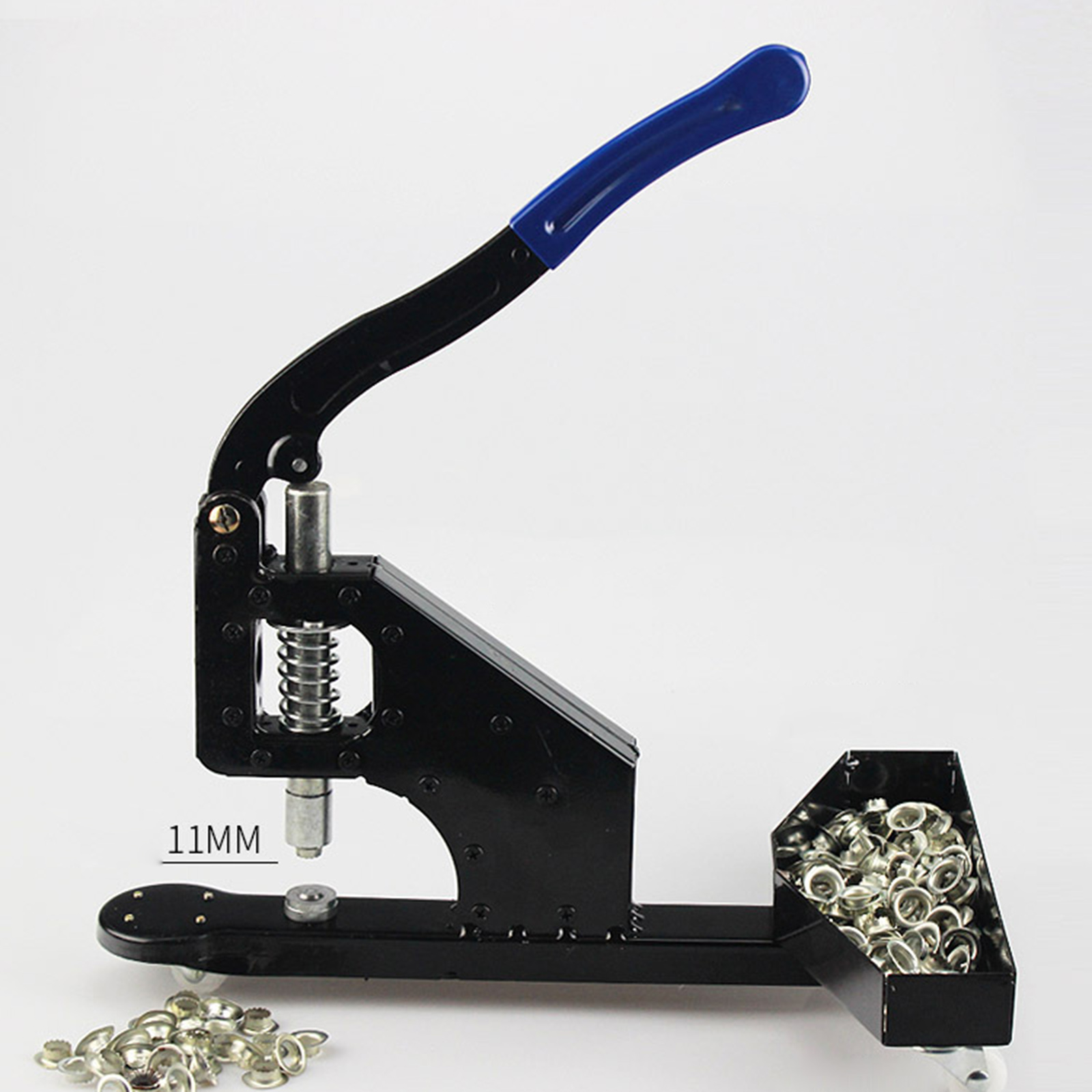 Hand Press Grommet Machine Snap Button Pressing Hole Punch Manual Installation Tool w/ 11mm Dies for Fastener Sewing Clothes