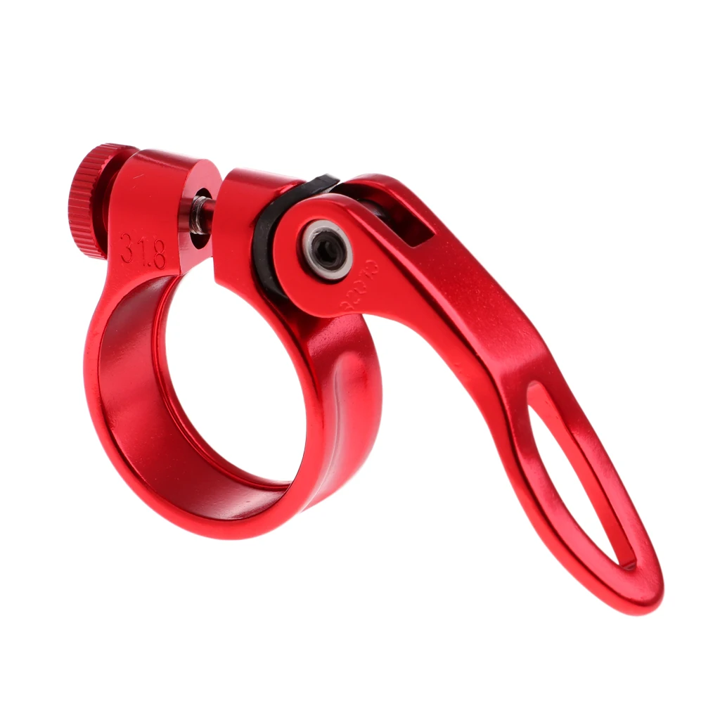 Portable 31.8mm Quick Release Seat Post Clamp Tube Clip, Fixed Gear Bike Seatpost Clamp - Choice colors