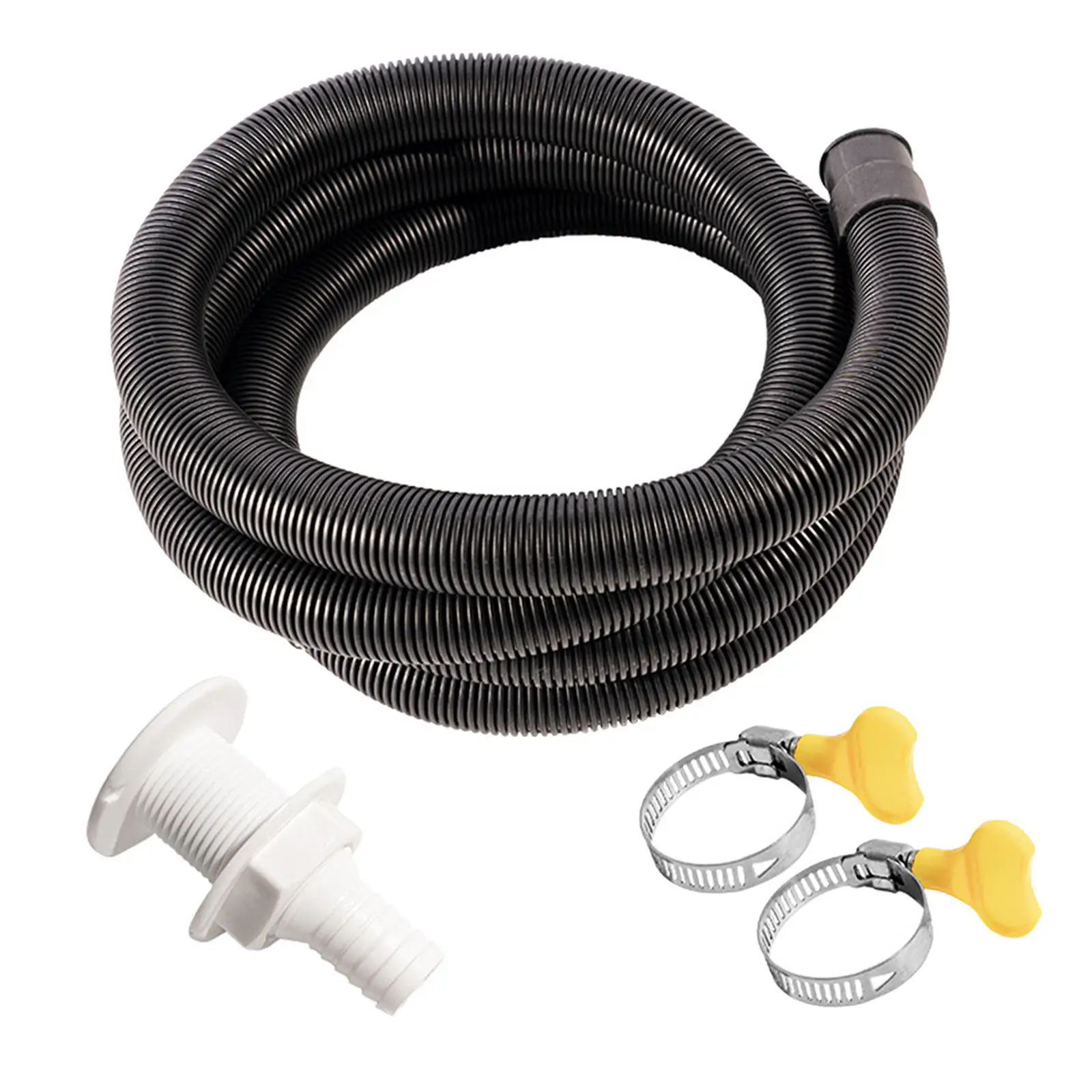 Bilge Pump Hose Installation Kit 6.6 FT Hose Plumbing Kit Includes 2 Hose Clamps and Thru-Hull Fitting for 3/4 Inch Outlets