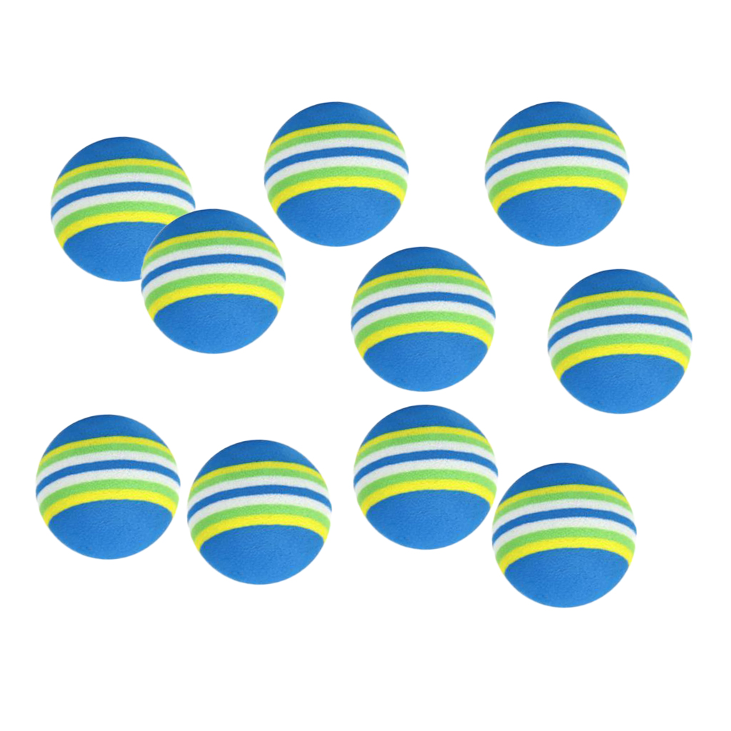 10Pcs 42mm EVA Foam Soft Rainbow Stripe Golf Training Balls Swing Golf Club Beginner Practice Training Aids Ball Indoor Outdoor