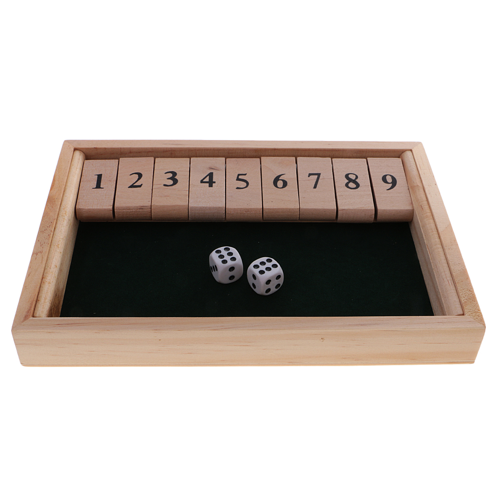 Wooden Number Drinking Game Board Game Shut the Box Set with Dices Adult Party Bar Wine Game Supplies Puzzle Game Kids Gift