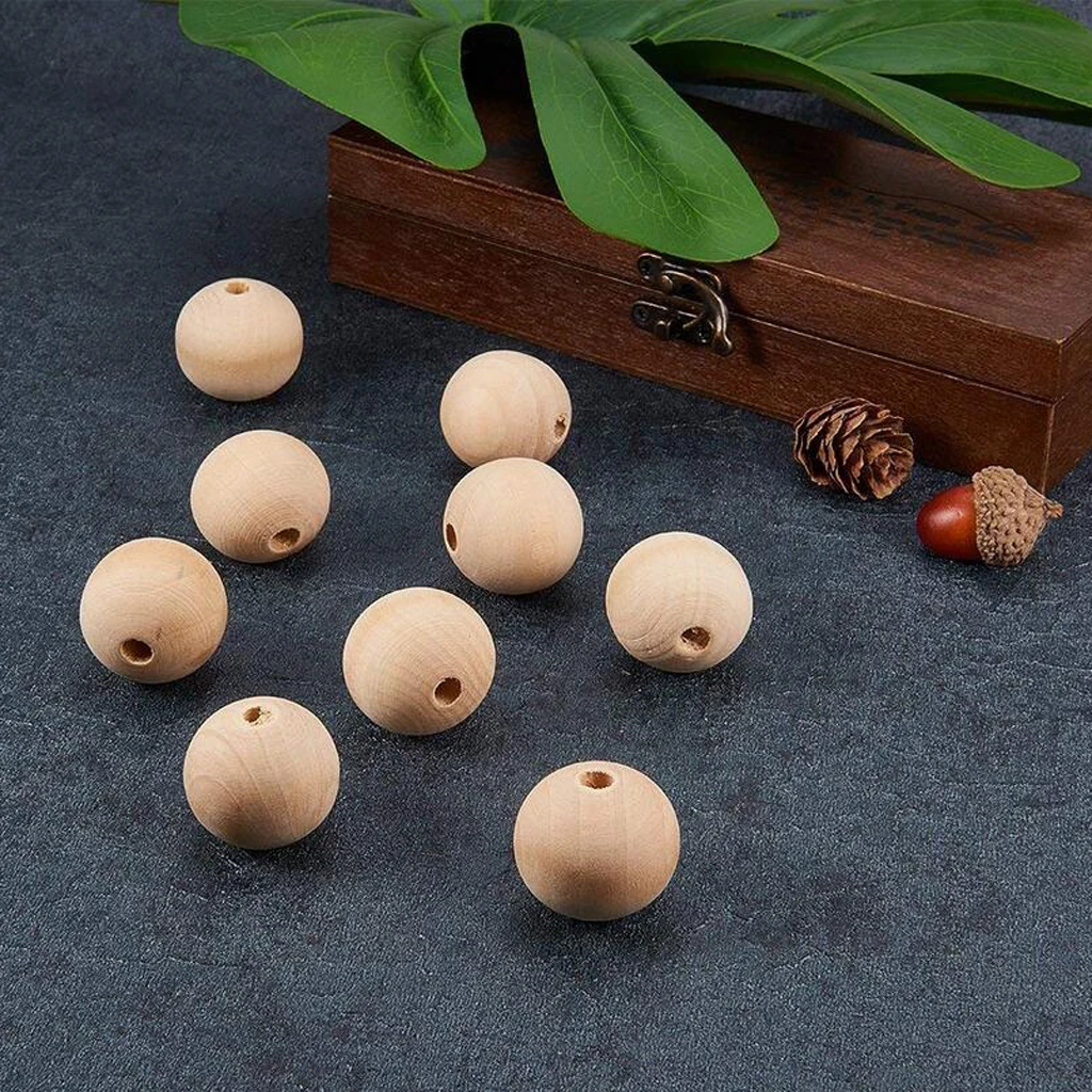 100 PC Wooden Beads DIY Crafts Home Decor  Beads Jewelry Necklace Making Crafts Kids Toys Wedding Party DIY Decor