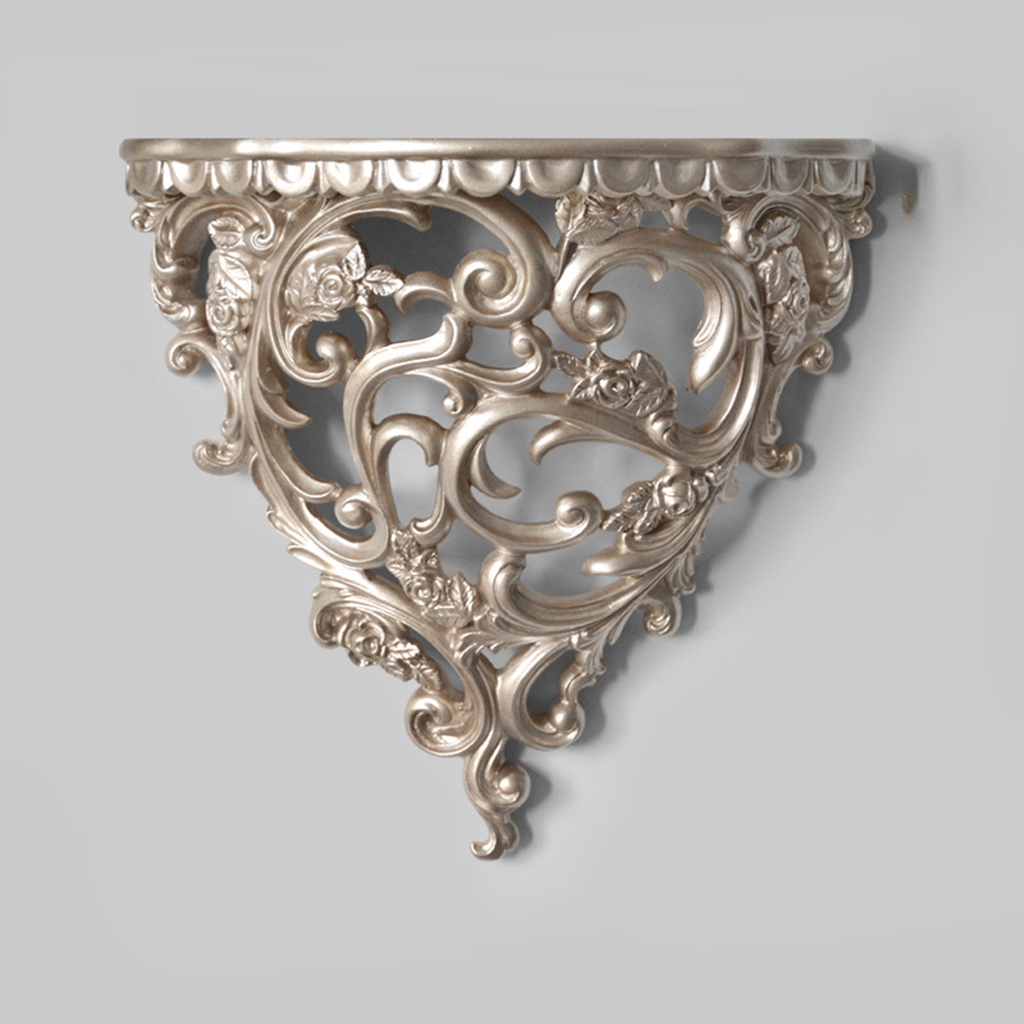 European Style Wall Mount Hanging Floating Shelf Rack Picture Vase Souvenir Display Organizer Decorative Home Office