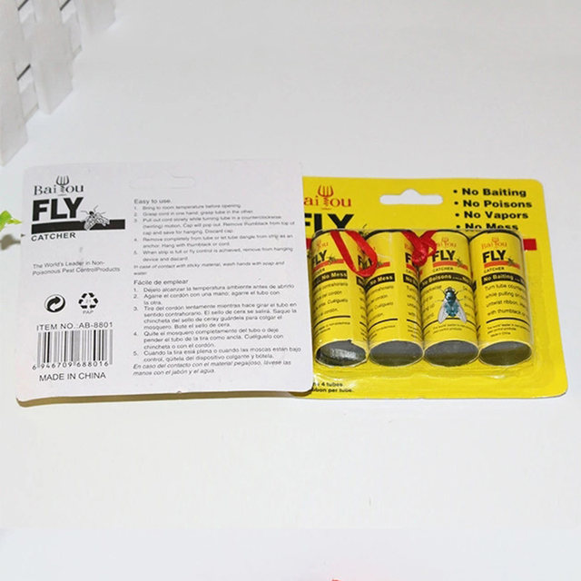 16 PCS Fly Strips Paper Double Sided flies Paper Strips Insect Bug