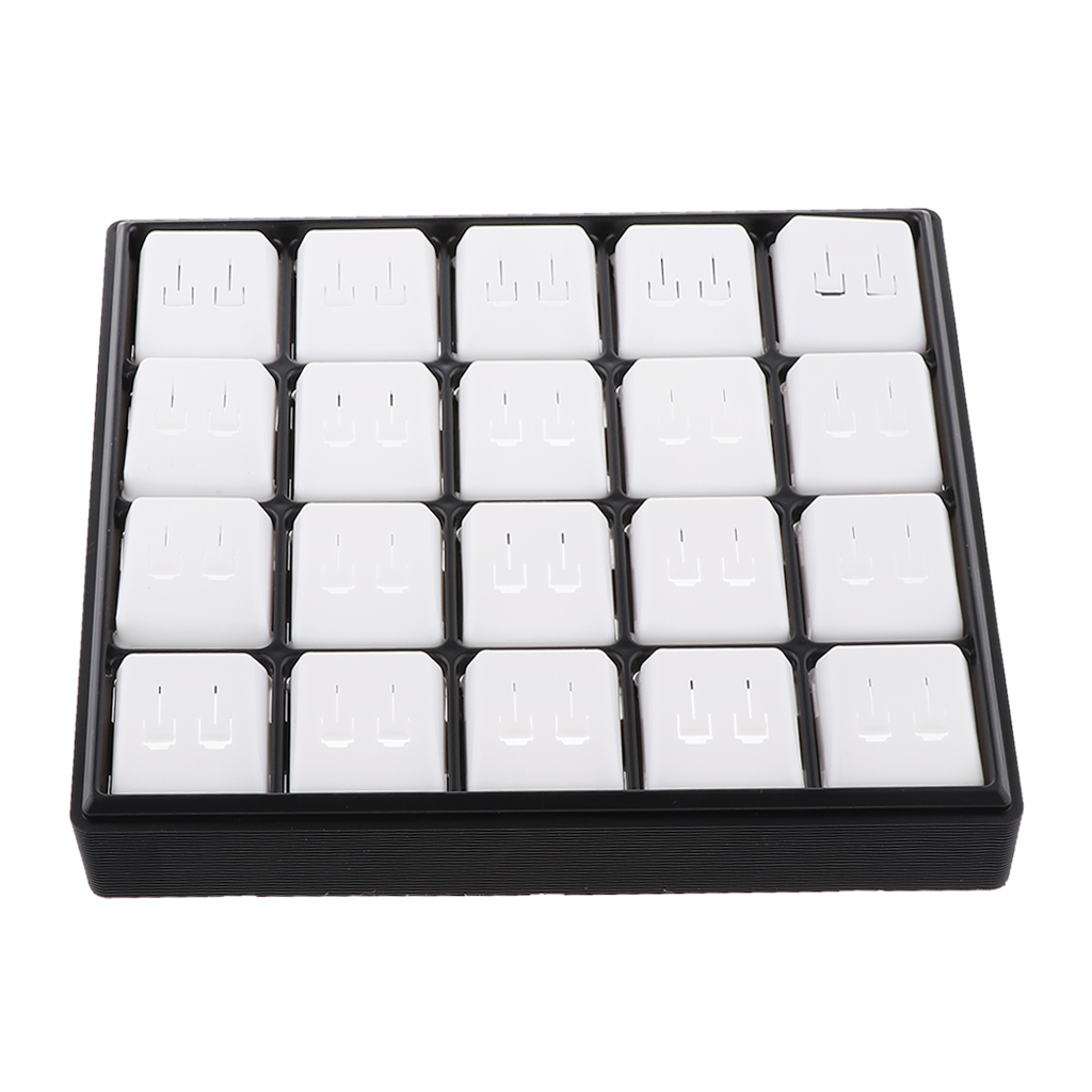 Plastic Jewelry Box Case Earrings Ring Display Tray With EVA Insert Card 18 x 21 x 4cm