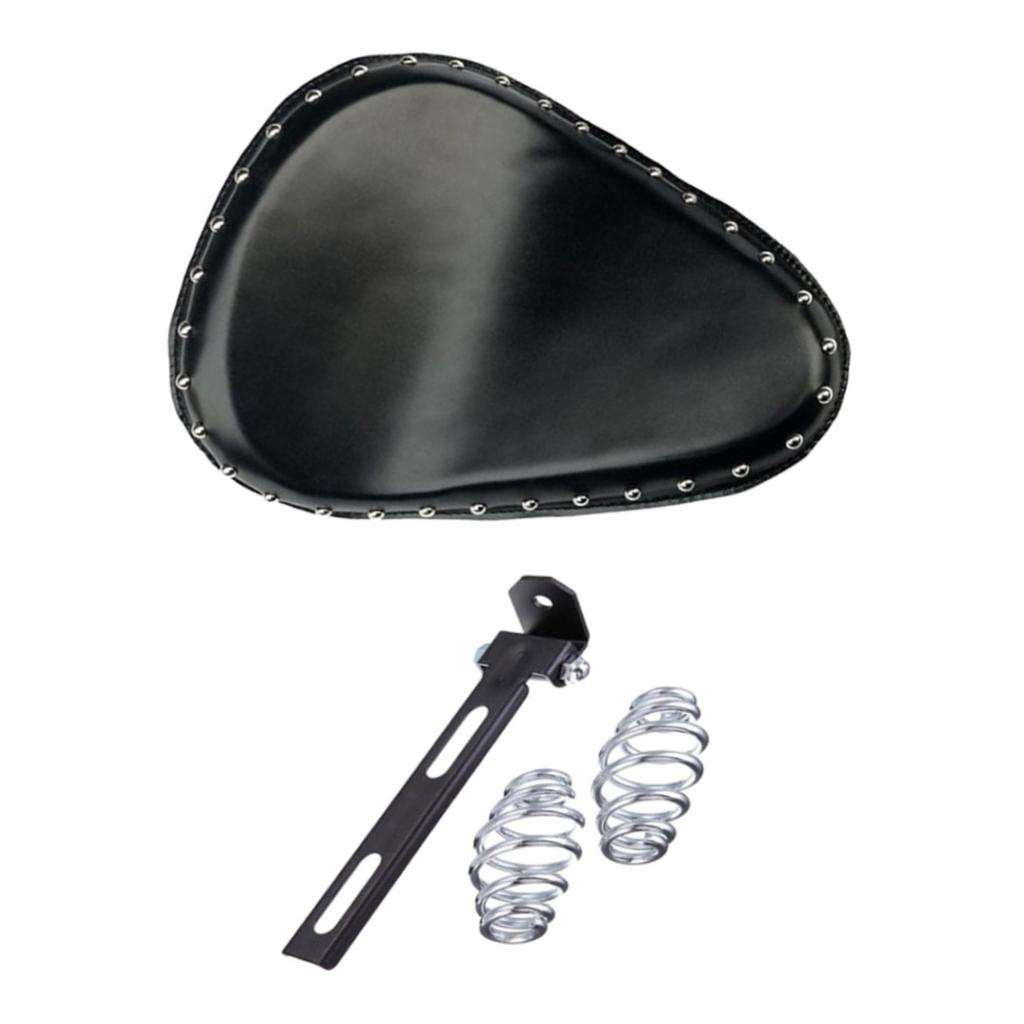 Rivet Motorcycle Leather  Driver Seat for Harley for Kawasaki BLACK