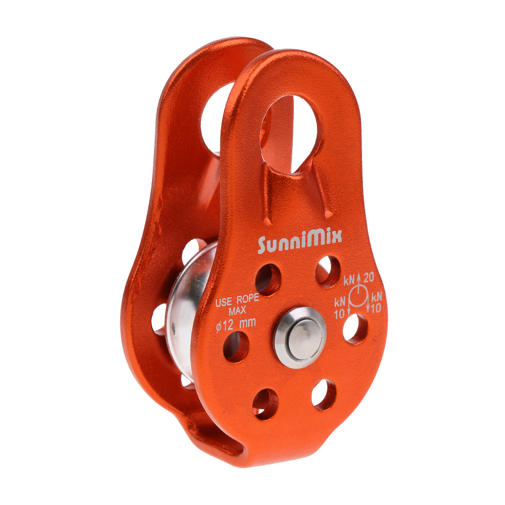 General Purpose Fixed Side Single Climbing Pulley for 8-12mm Rope Climbing for Mountaineering Exploring Rappelling Accessories