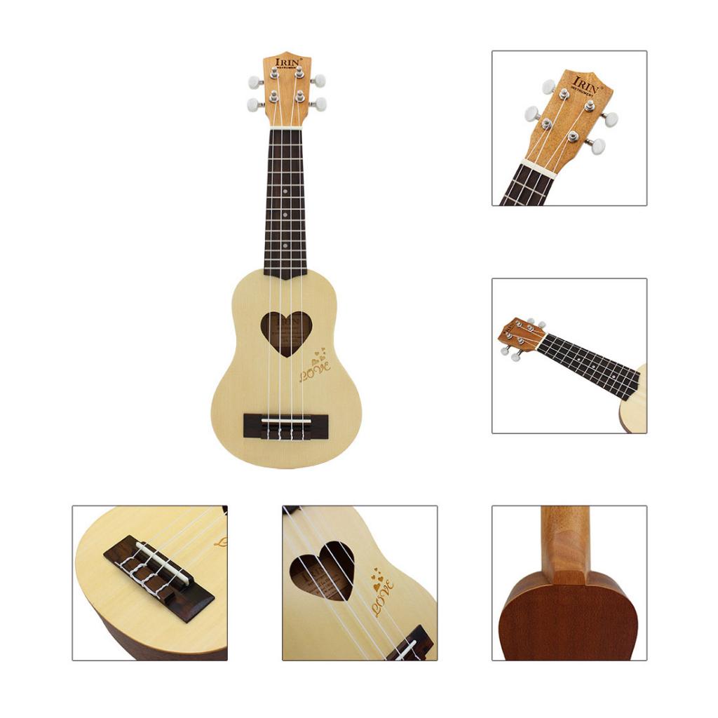 Mini 17 'ukulele 4 string wooden string instrument including storage bag