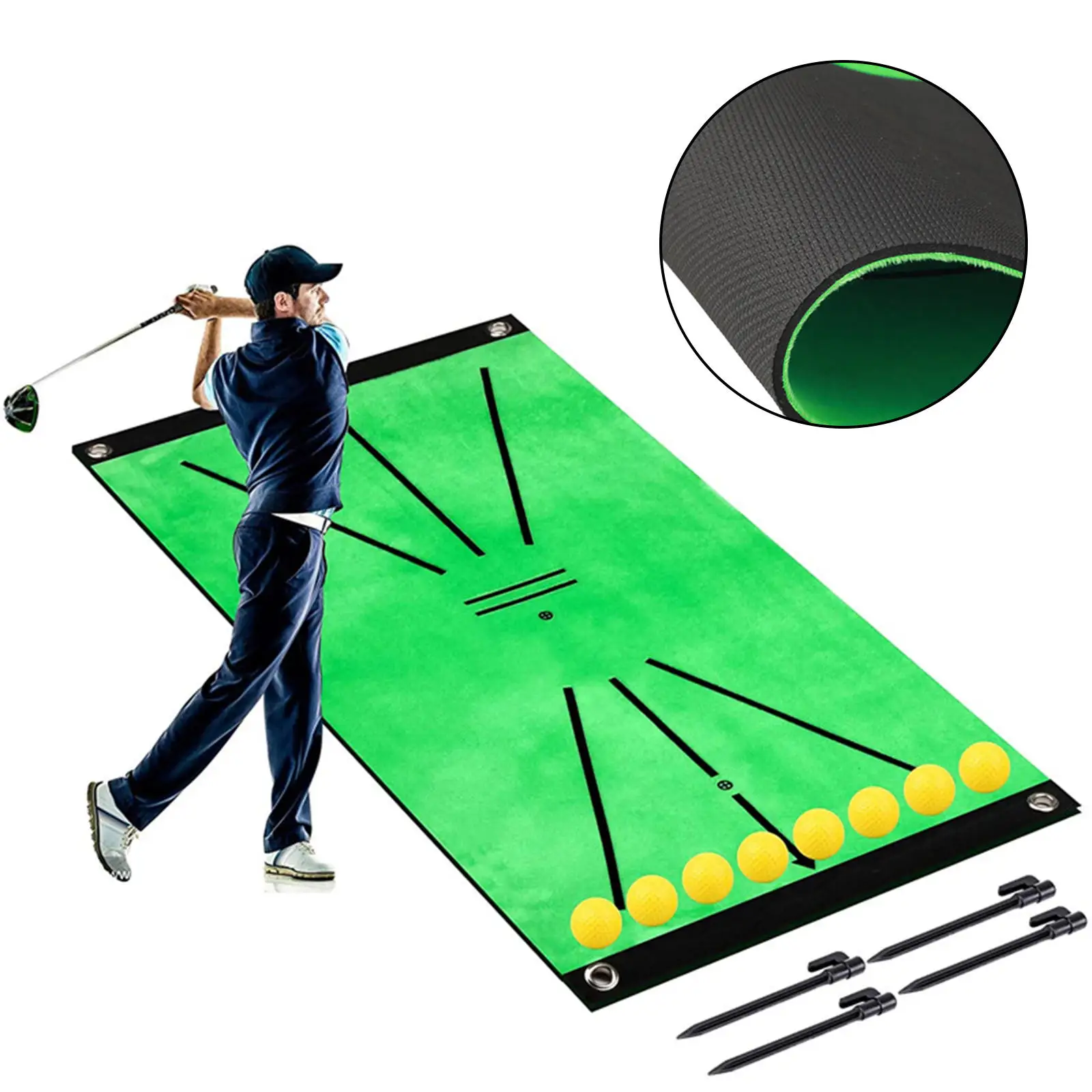Golf Training Mat Swing Detection Hitting Aid Game Pad Home Office Outdoors