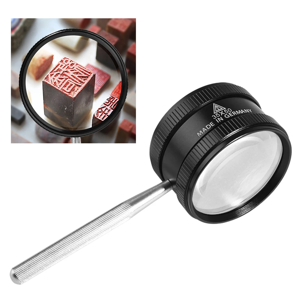 5``Handheld Magnifying Glass High Power 35X Magnifier for Coins Book Jewelry