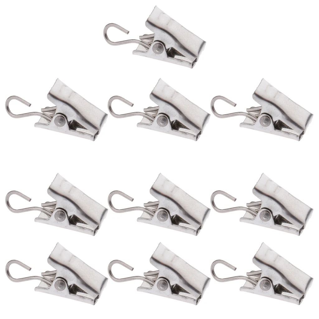 10Pcs Heavy Duty Curtain Clips with Hook Door Panel Spring Clamps Curtain Hanger Clips Carrier