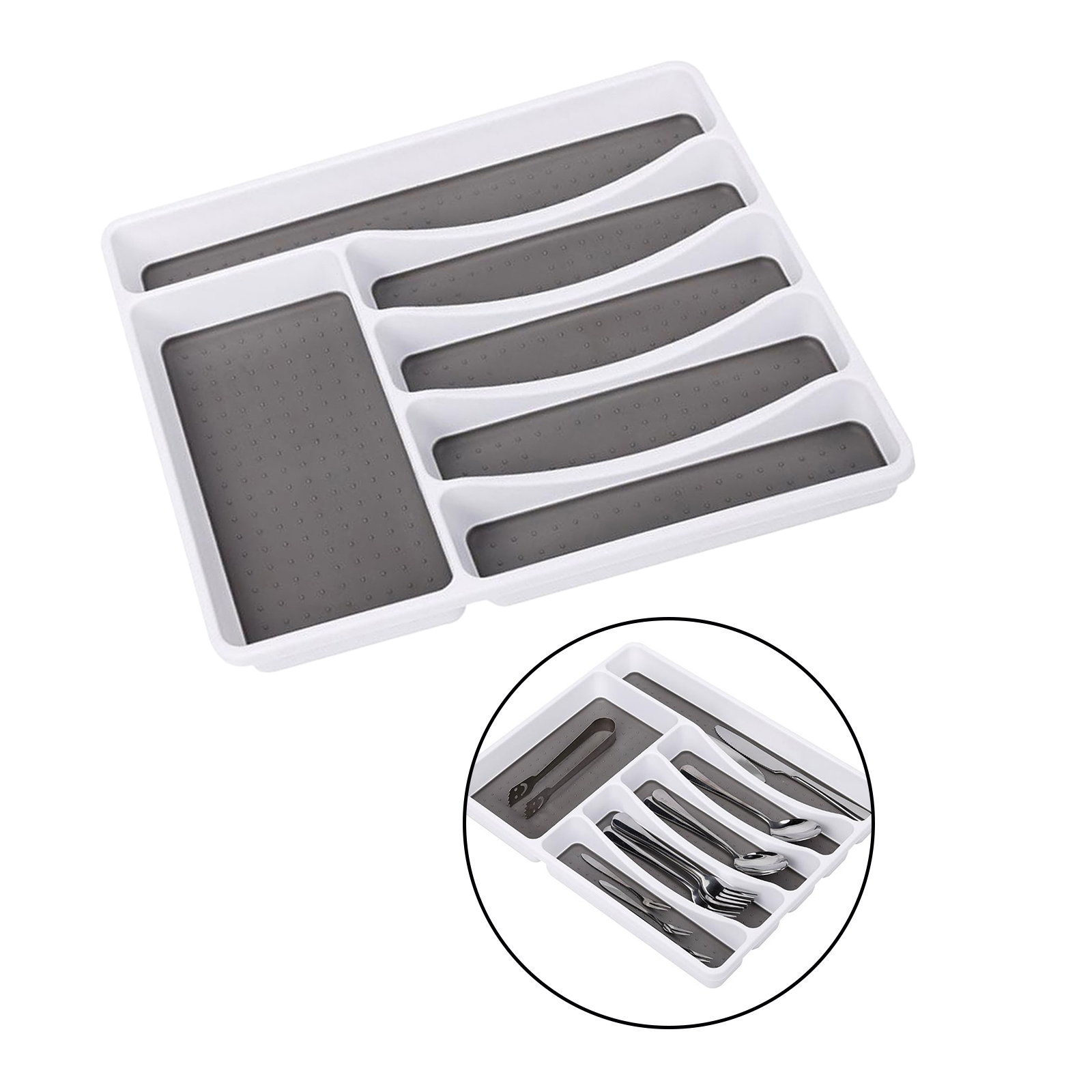 Plastic Cutlery Tray Insert Kitchen Untesil Plastic Drawer Draw Organizer for Home RV Motorhome