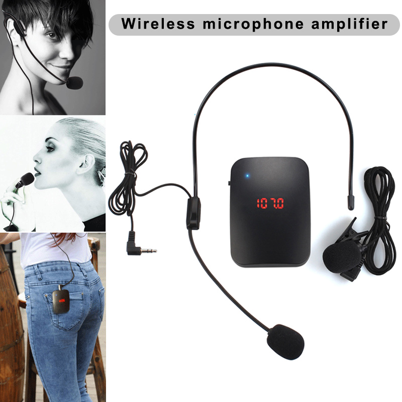 Generic Wireless Microphone FM Radio Transmitter Headset Collar Tour ...