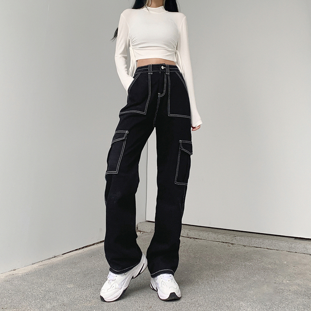Hirigin kobiety proste dżinsy wysokiej talii duża kieszeń luźny dżins spodnie spodnie Lady moda Casual biegaczy kobieta Streetwear tanie i dobre opinie Poliester Pełnej długości CN (pochodzenie) Jeans Na co dzień Stripe Przycisk fly Kieszenie REGULAR light Hirigin kobiety proste dżinsy wysokiej talii duża kieszeń luźny dżins spodnie spodnie Lady moda Casual biegaczy kobieta Streetwear tanie i dobre opinie Poliester Pełnej długości CN (pochodzenie) Jeans Na co dzień Stripe Przycisk fly Kieszenie REGULAR light