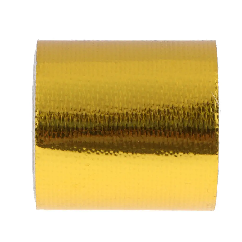 5m High-Temperature Heat Reflective Tape Adhesive Backed Engine Protection Wrap - Golden