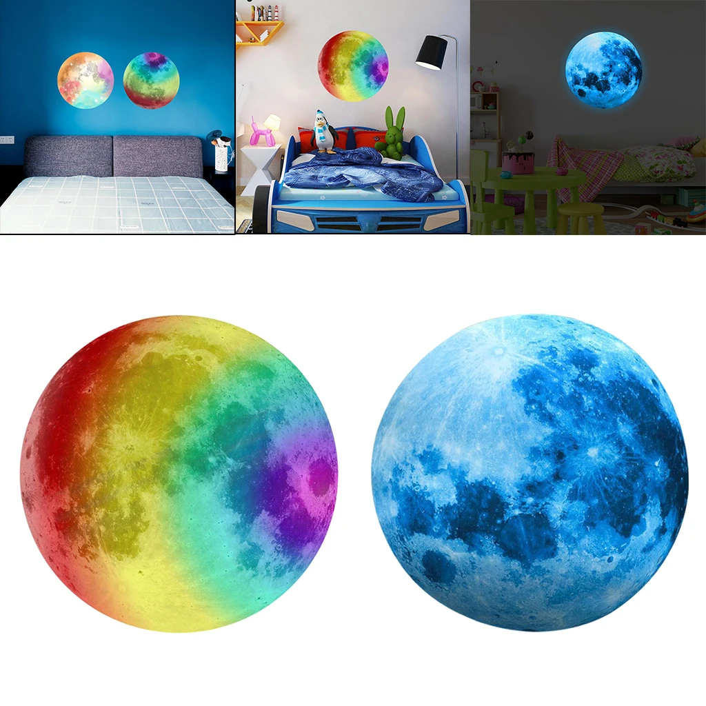 Luminous Moon Wall Stickers for Kids Room Baby Nursery Home Decoration Wall Decals Glow in the Dark Bedroom Ceiling