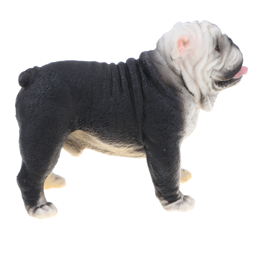 3.7'' Black British Bulldog Action Figure Figurine for Kids And Toddlers,