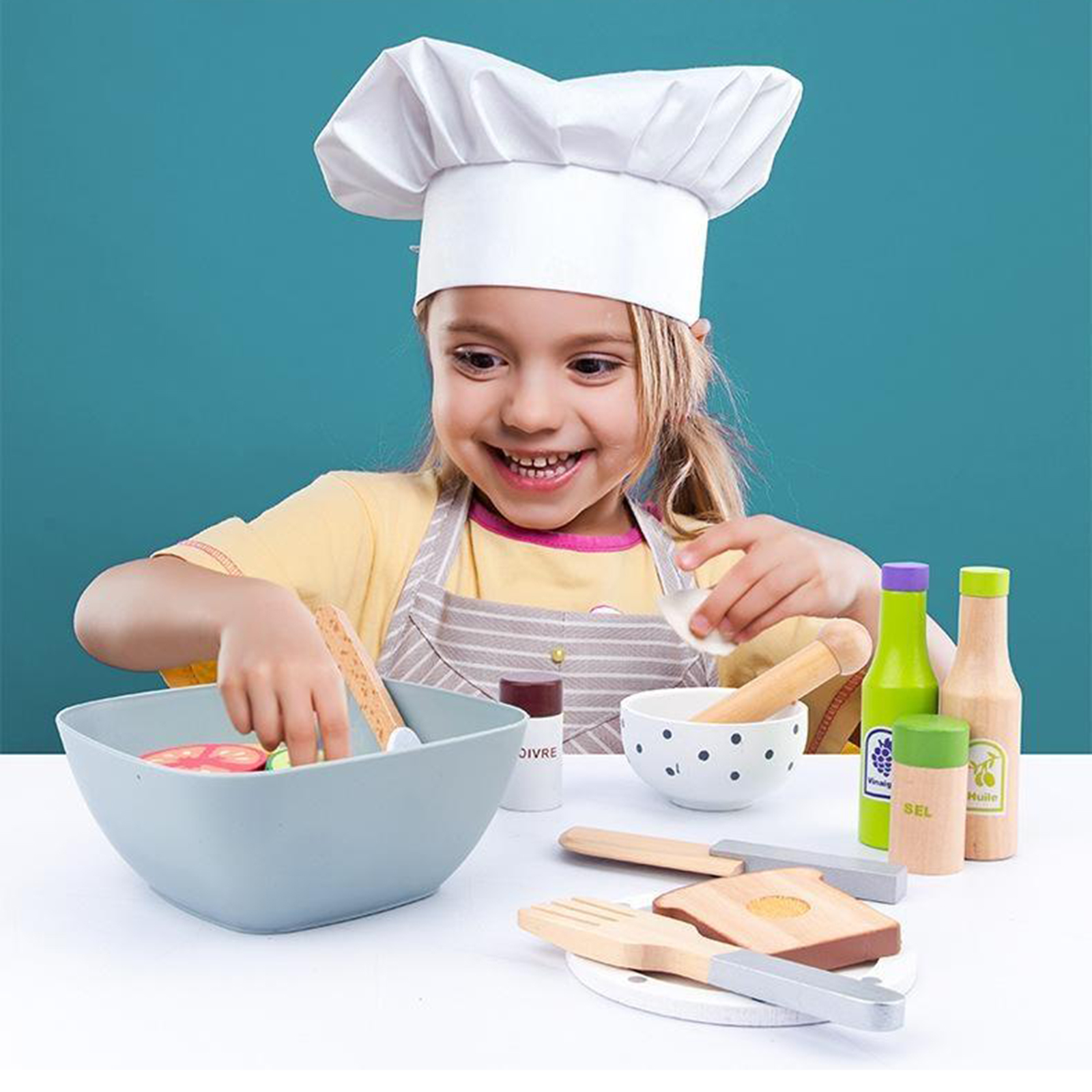 7pcs Kids Wooden Cutting Vegetable Toy Children Pretend Kitchen Food Play Toy for Toddler
