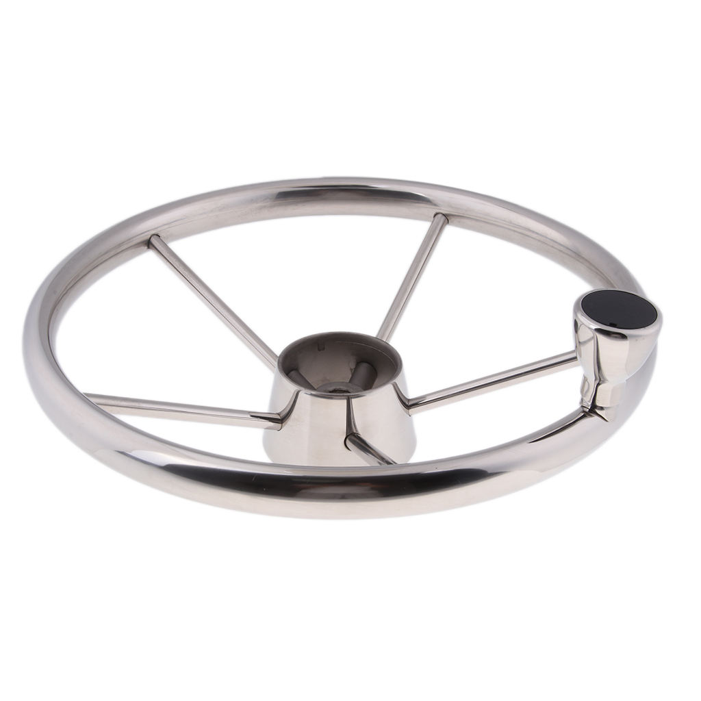 Universal 13.5'' Marine Boat Pontoon Steering Wheel 5 Spoke 3/4