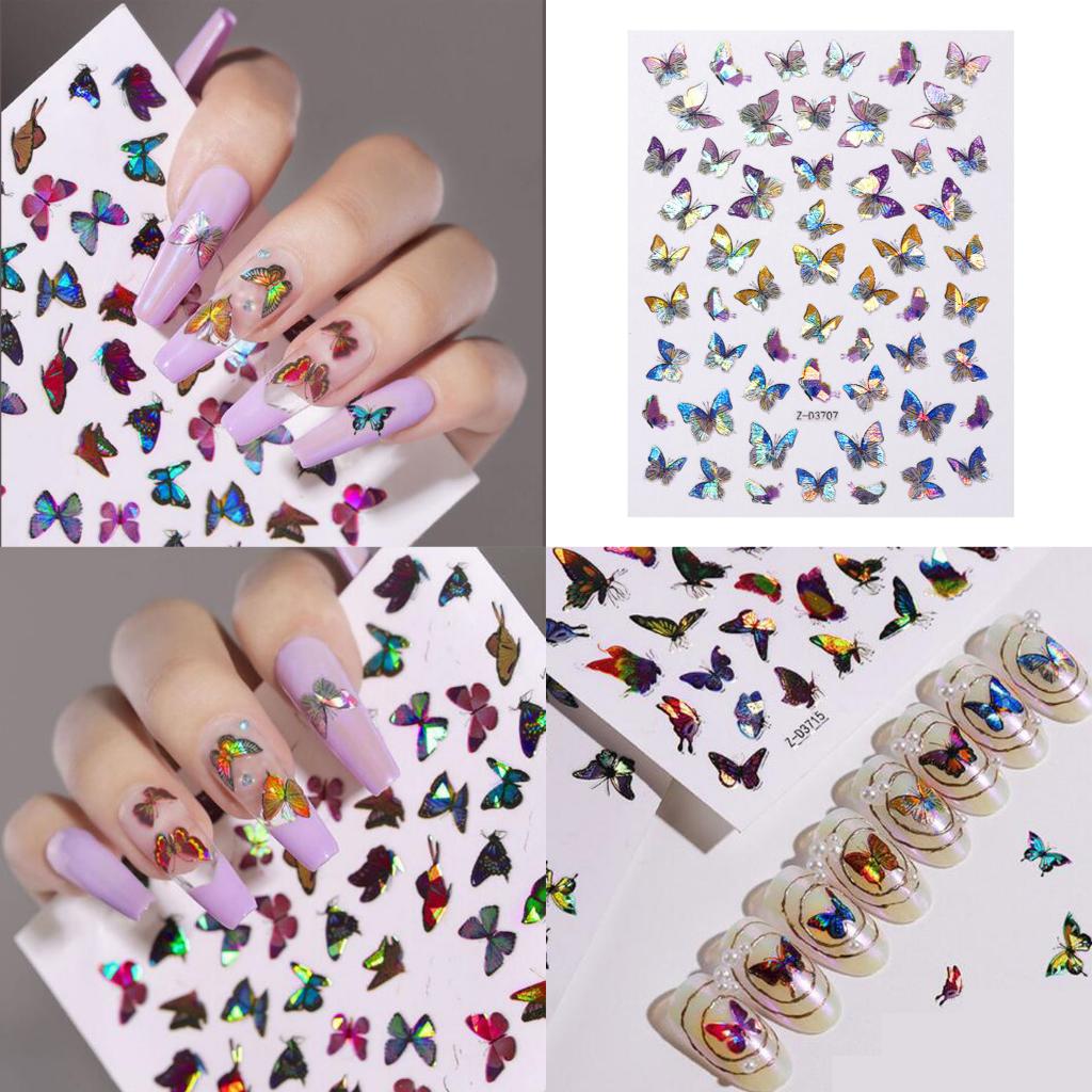 Waterproof Nail Art Stickers Self Adhesive Butterfly Stickers