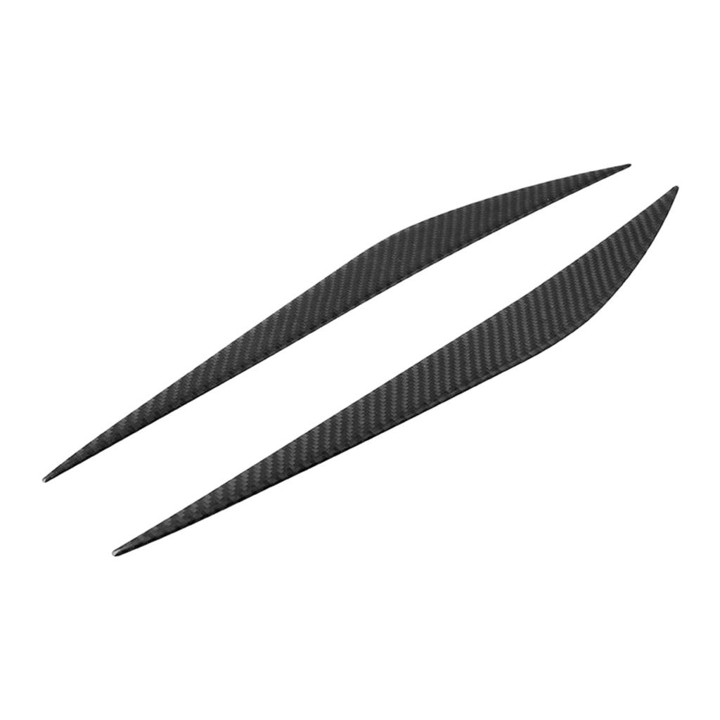 Compatible with Carbon Fiber Headlight Eyebrow Eyelid Cover Trim for  3 Series F30 2013 2014 2015 2016 2017 (2PCS Black