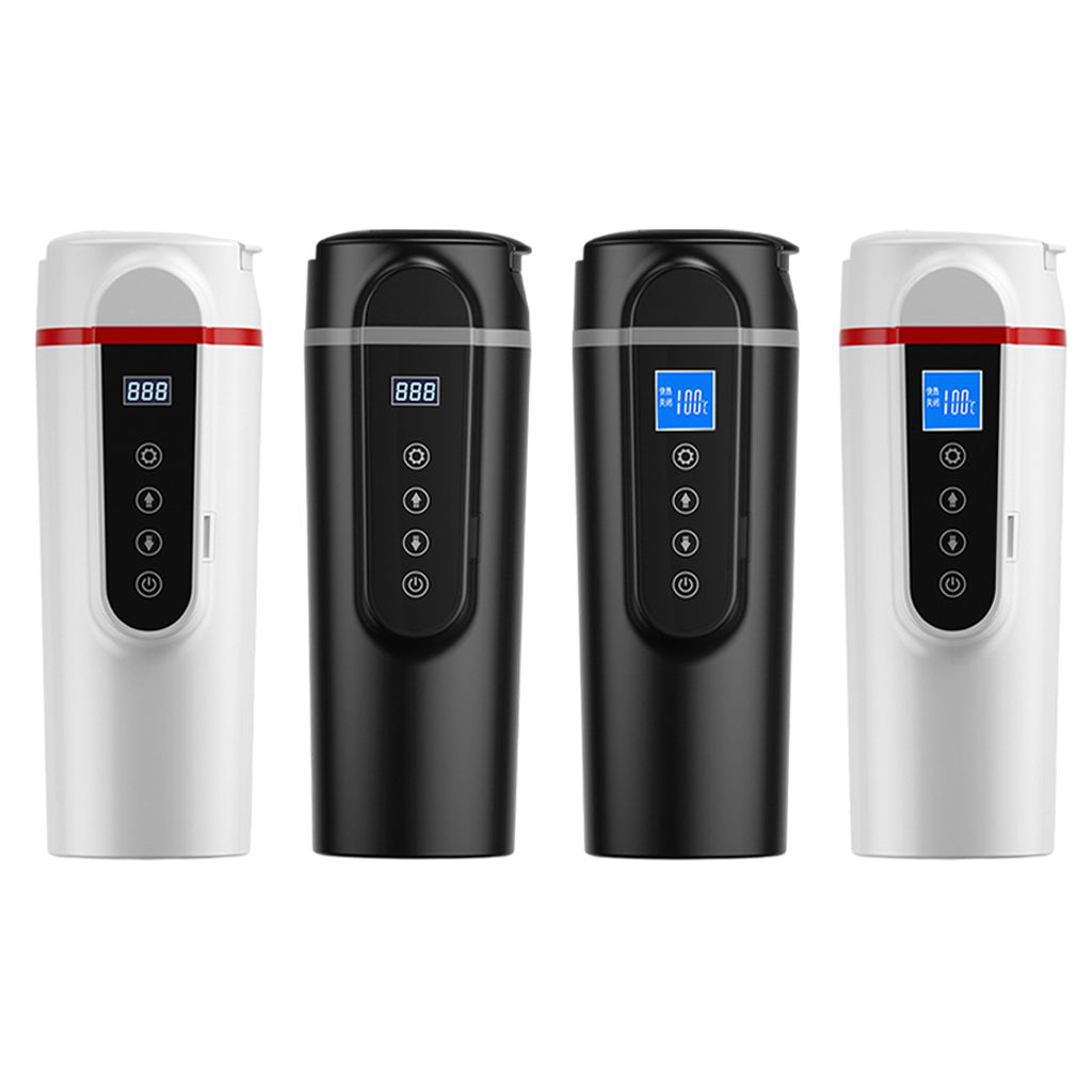 Smart Heating Car Cup Temp Control Kettle Boil Water Travel Coffee Mug Fit for Car Electric Quick Heating 12V/24V 420ml