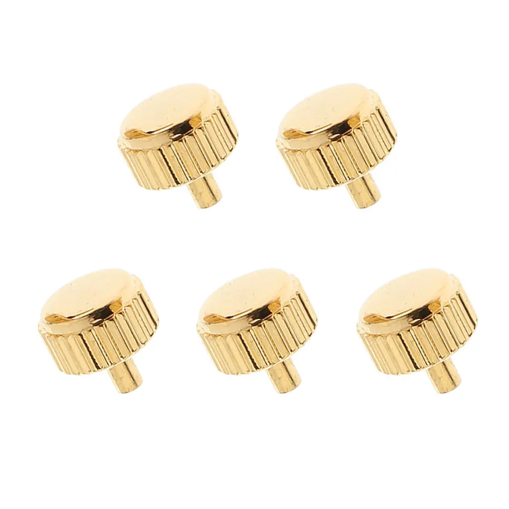 5PCS Steel Watch Crown Golden Steel Durable to Use for Watch Repair, DIY Assembly