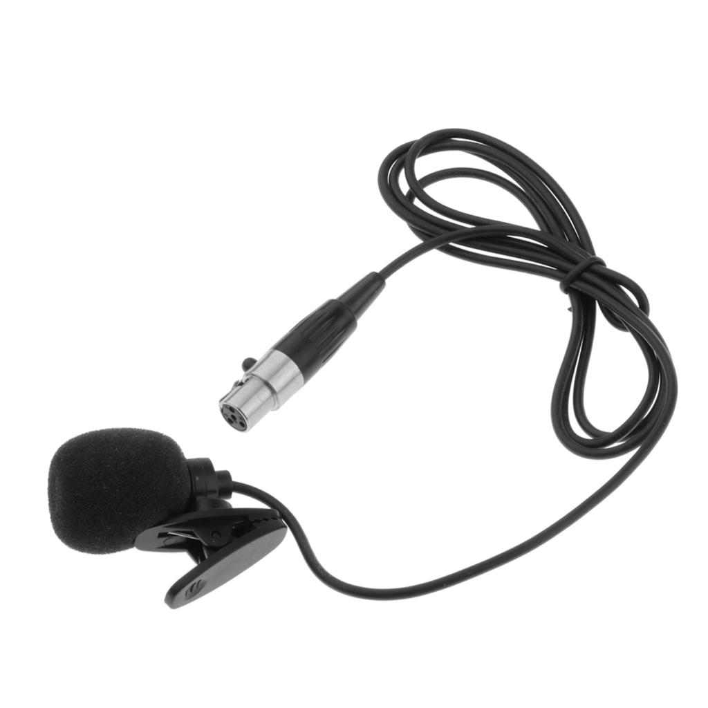 Professional XLR 4 Pin Microphone Lapel Metal Tie Clip For PC Transmitter