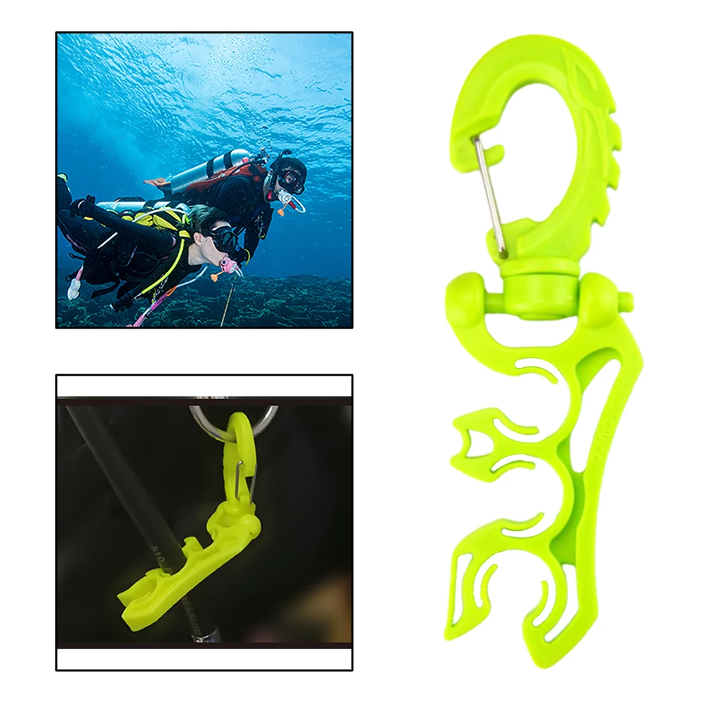 Rotatable Scuba Diving BCD Hose Holder Buckle Hook for Regulators Gauges