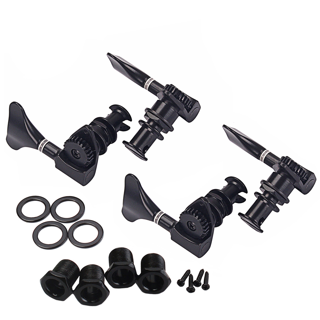 Metal 2R2L Ukulele Tuning Pegs Tuners 1:24 Gear Ratio For Ukulele Guitar