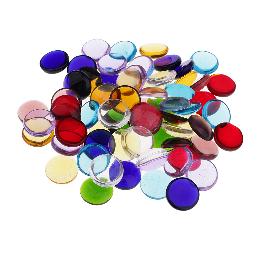 100g Round Shape Clear Glass Mosaic Tiles for Mosaic Making Kids Crafts Jewelry Making Supplies Home Decor - 15mm