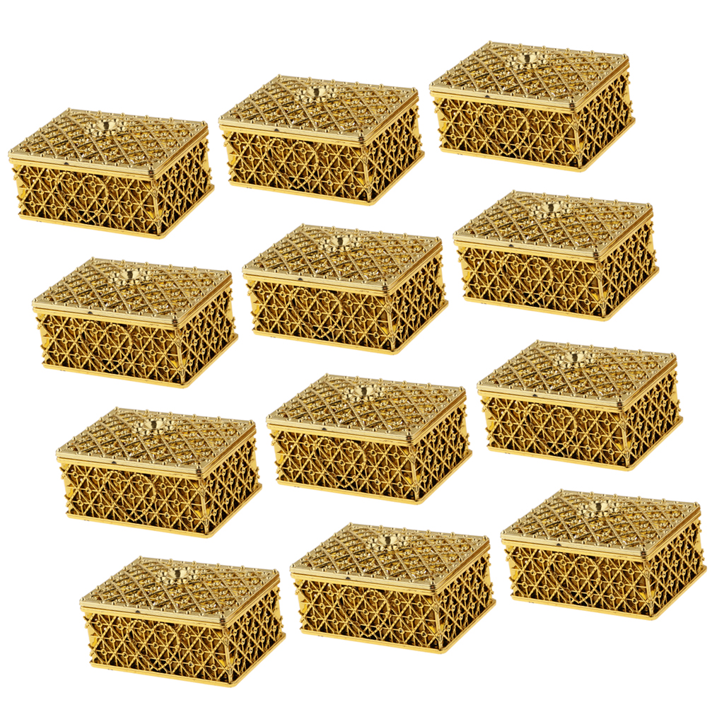 Pack of 12pcs Delicate Gridding Shaped Candy Box Gift Box for Wedding Favor