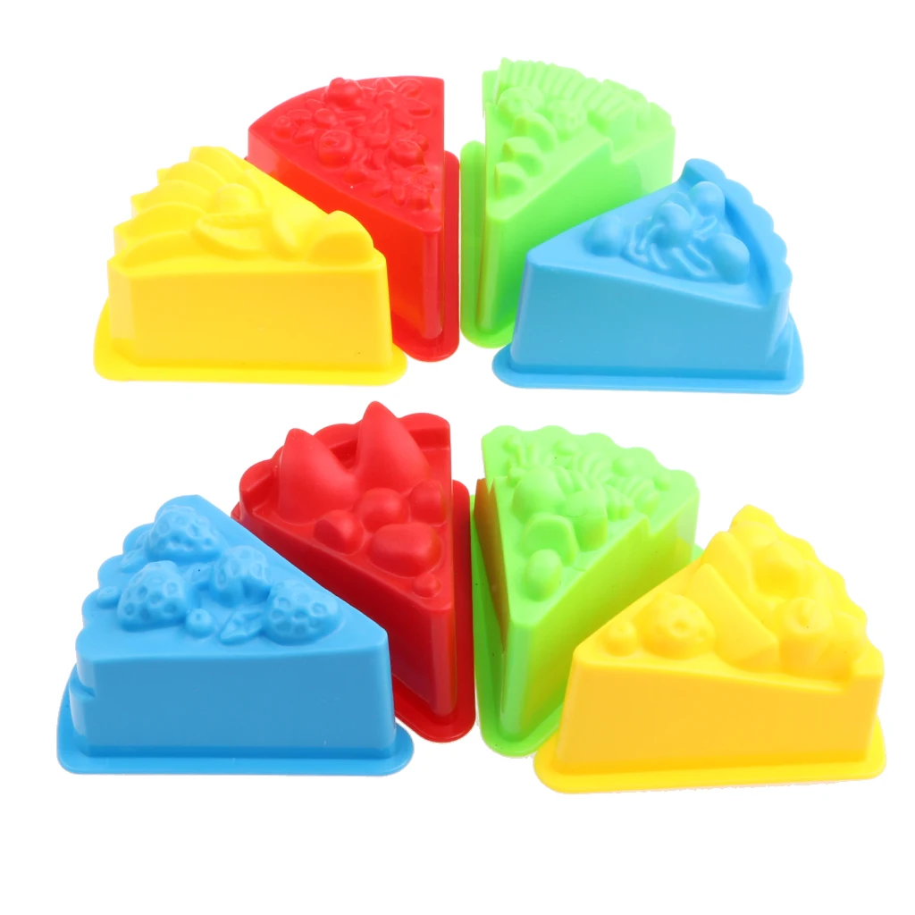 Pack Of 8 Plastic Cake Mold Toy Pretend Play Game Props Beach Toy For Kids