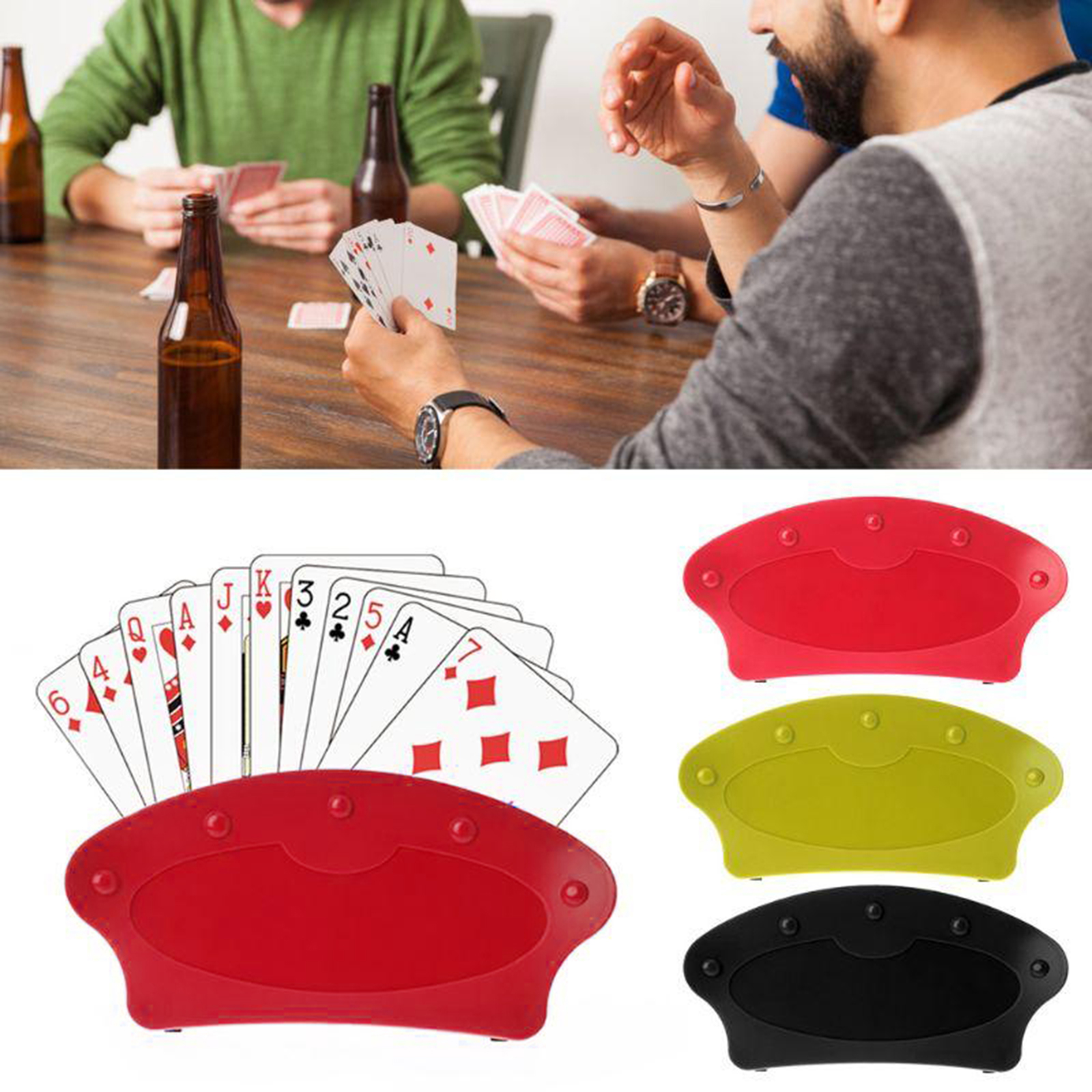 Hands Free Playing Card Holders Stand Board Game  Poker Seat for Kids, Disabled,
